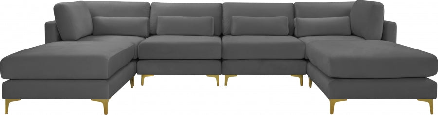 Sectionnel réversible modulaire en velours Julia