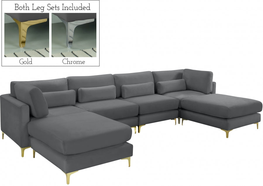 Sectionnel réversible modulaire en velours Julia