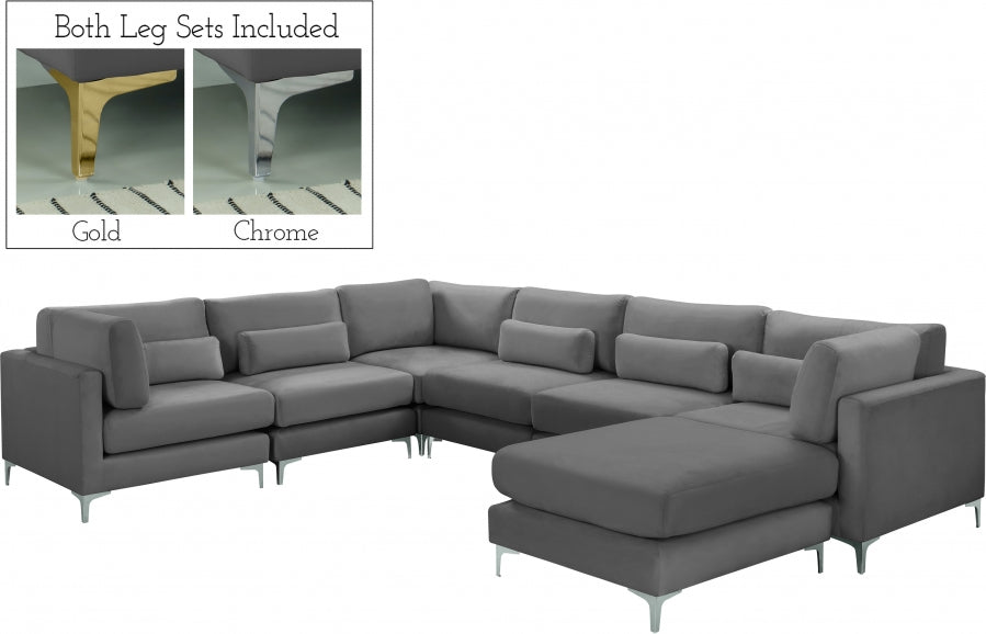 Sectionnel réversible modulaire en velours Julia
