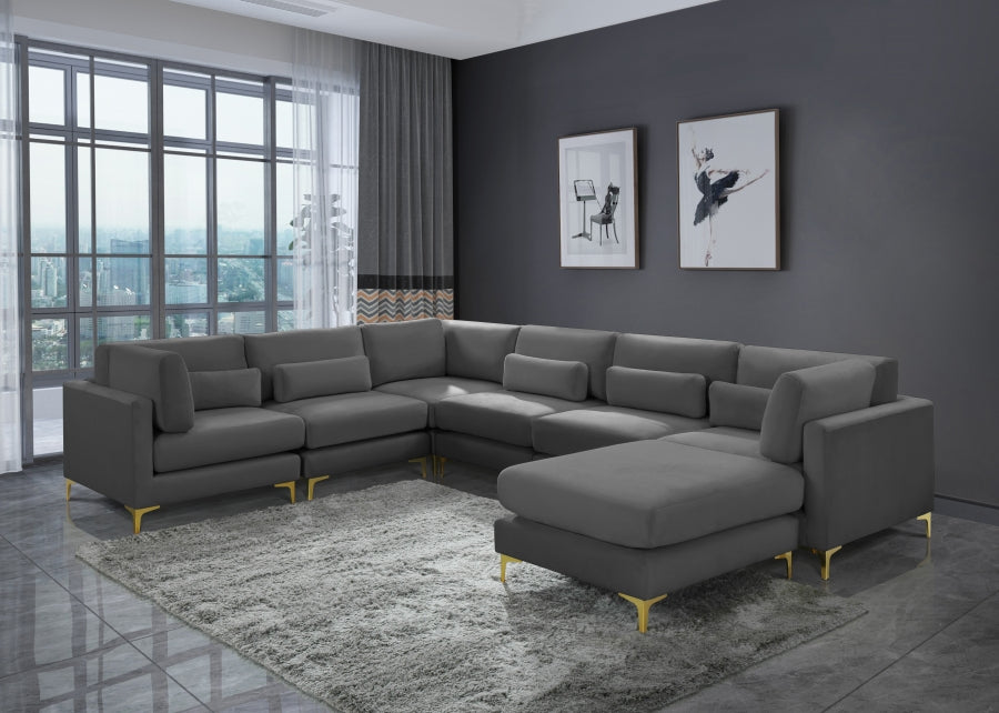 Sectionnel réversible modulaire en velours Julia