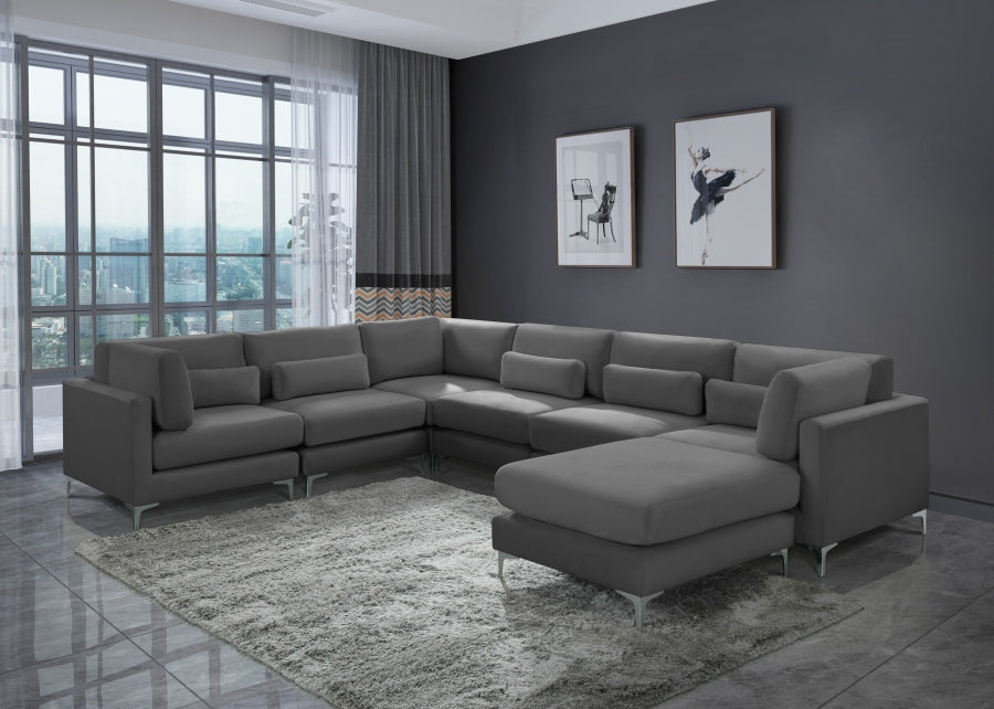 Sectionnel réversible modulaire en velours Julia