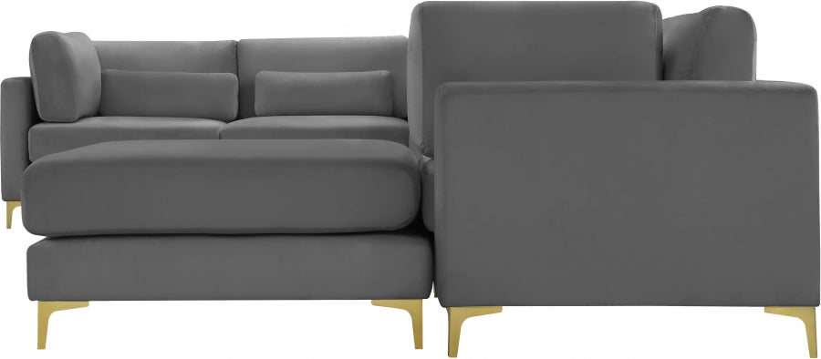 Sectionnel réversible modulaire en velours Julia