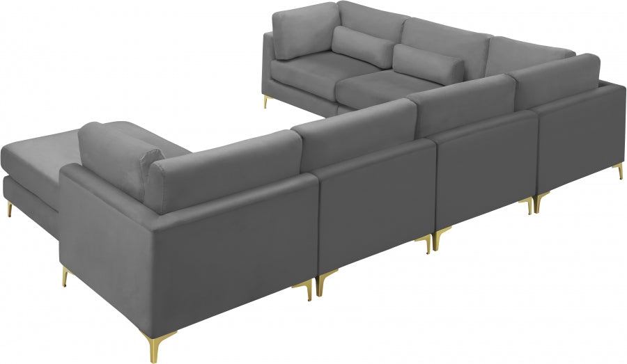 Sectionnel réversible modulaire en velours Julia