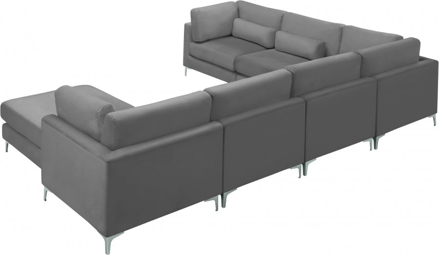 Sectionnel réversible modulaire en velours Julia