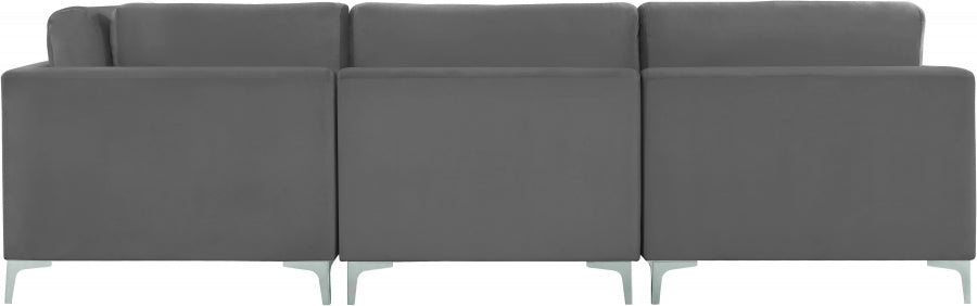 Sectionnel réversible modulaire en velours Julia
