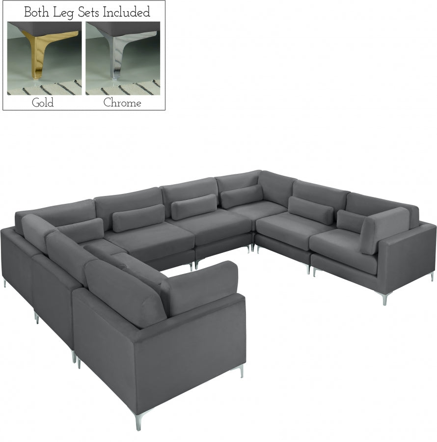 Sectionnel modulaire en velours Julia