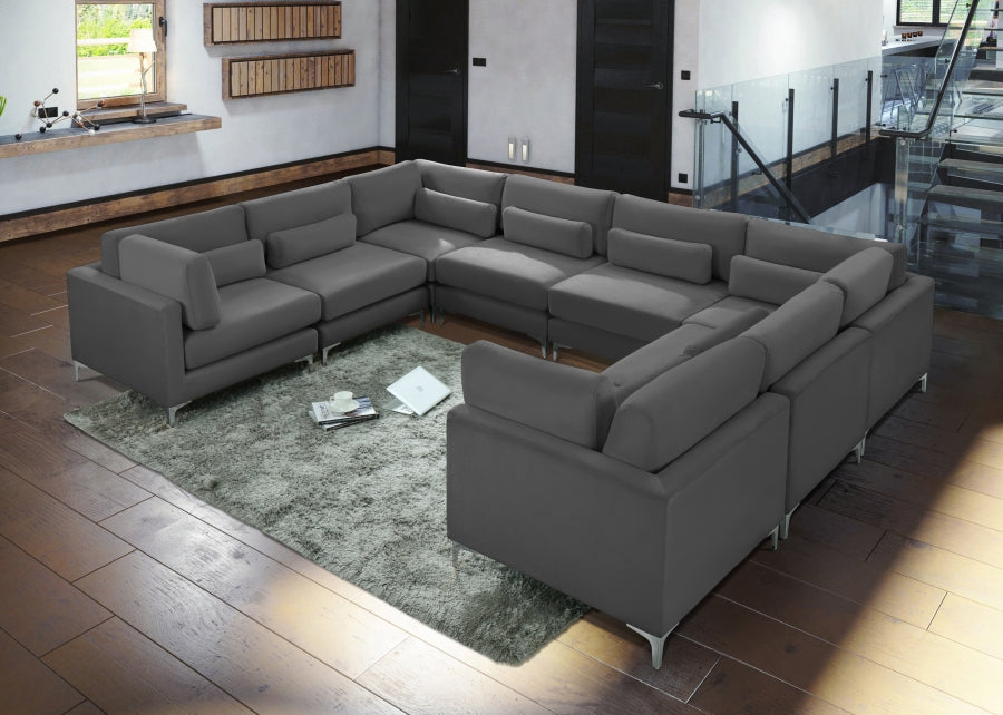 Sectionnel modulaire en velours Julia