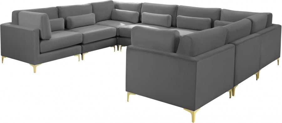 Sectionnel modulaire en velours Julia