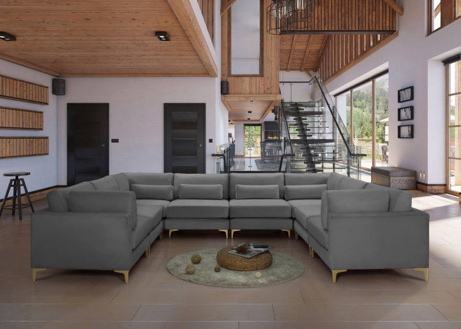 Sectionnel modulaire en velours Julia