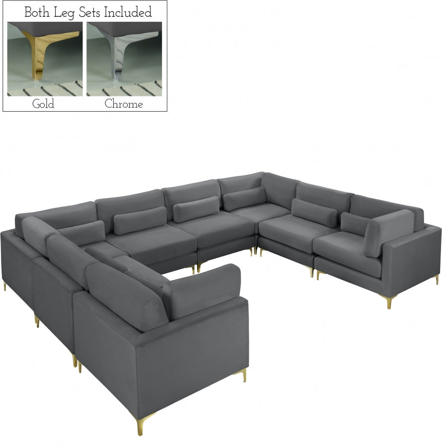 Sectionnel modulaire en velours Julia