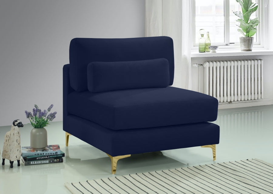 Chaise modulaire sans accoudoirs en velours Julia