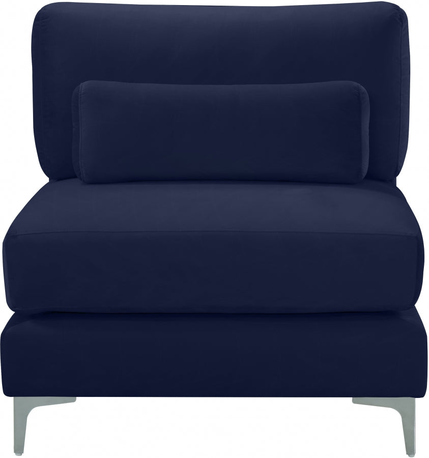 Chaise modulaire sans accoudoirs en velours Julia