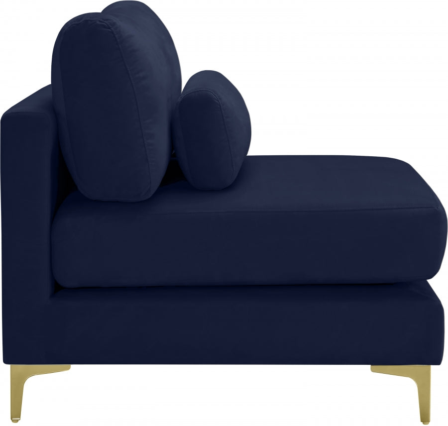 Chaise modulaire sans accoudoirs en velours Julia