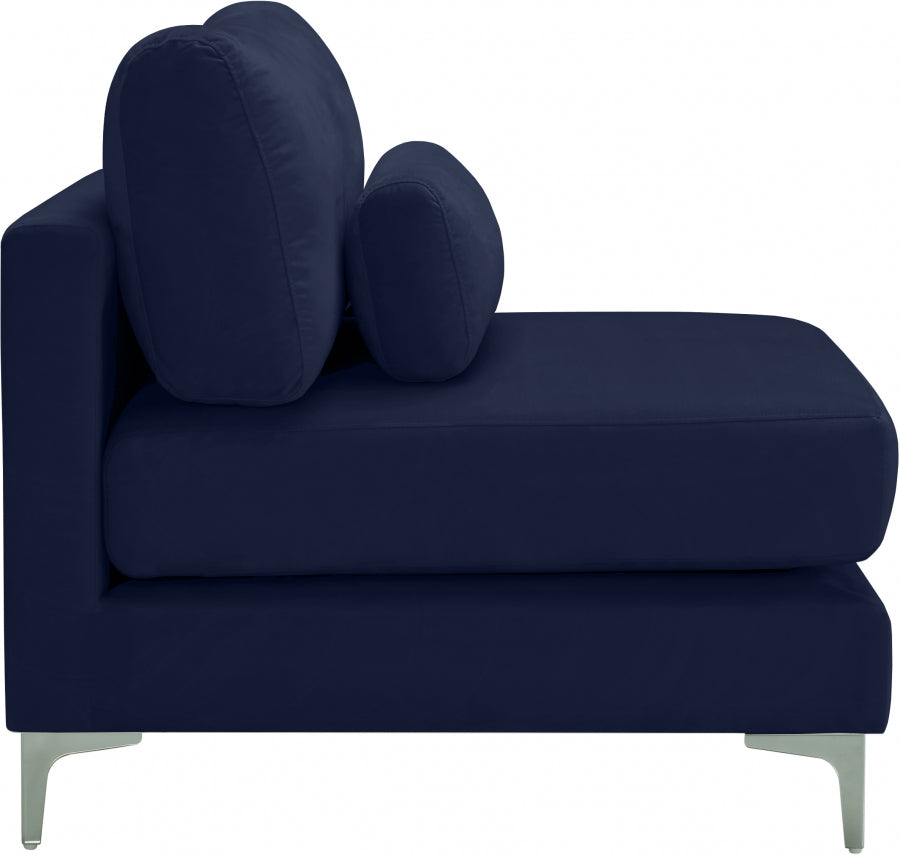 Chaise modulaire sans accoudoirs en velours Julia