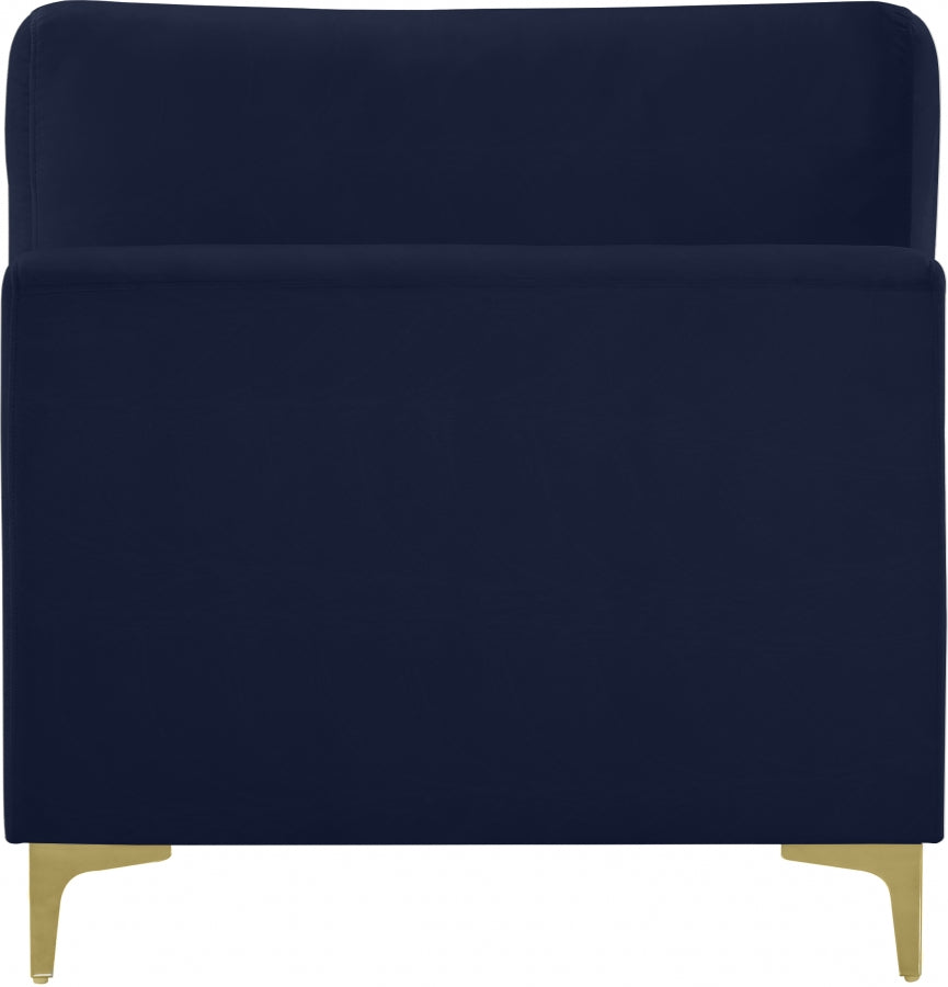 Chaise modulaire sans accoudoirs en velours Julia