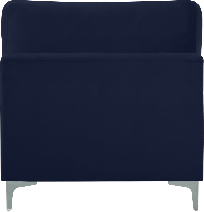 Chaise modulaire sans accoudoirs en velours Julia