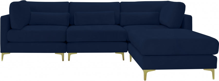 Sectionnel réversible modulaire en velours Julia