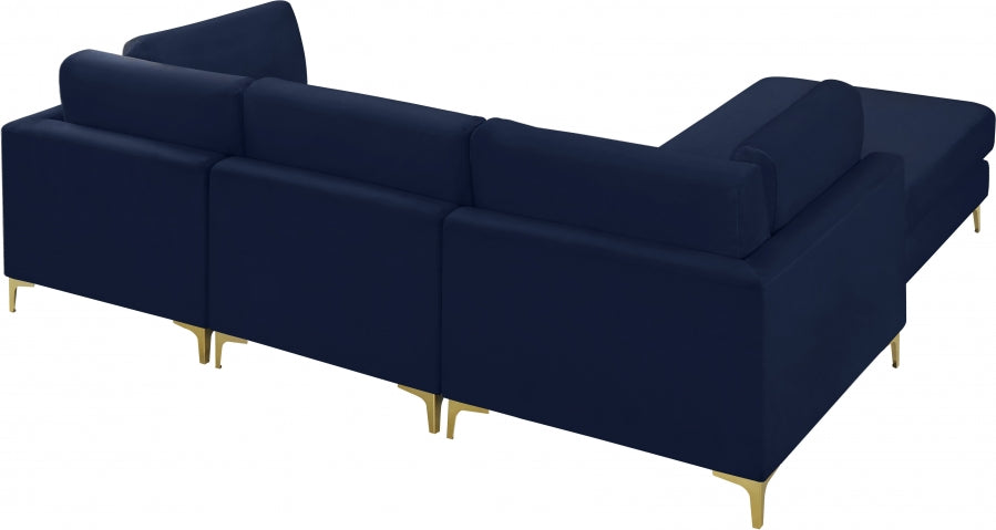 Sectionnel réversible modulaire en velours Julia