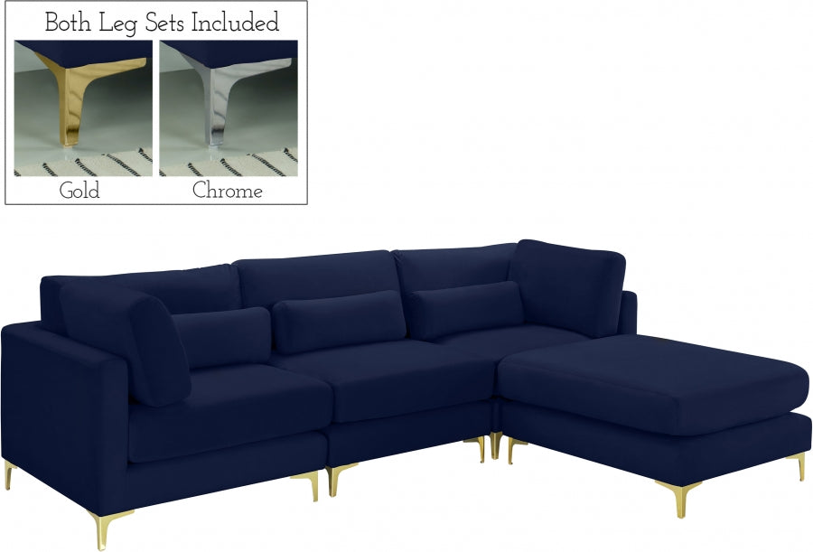 Sectionnel réversible modulaire en velours Julia