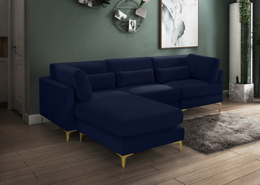 Sectionnel réversible modulaire en velours Julia