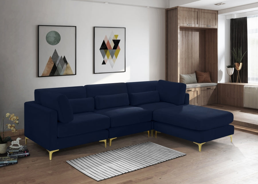 Sectionnel réversible modulaire en velours Julia