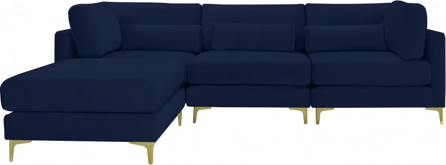 Sectionnel réversible modulaire en velours Julia