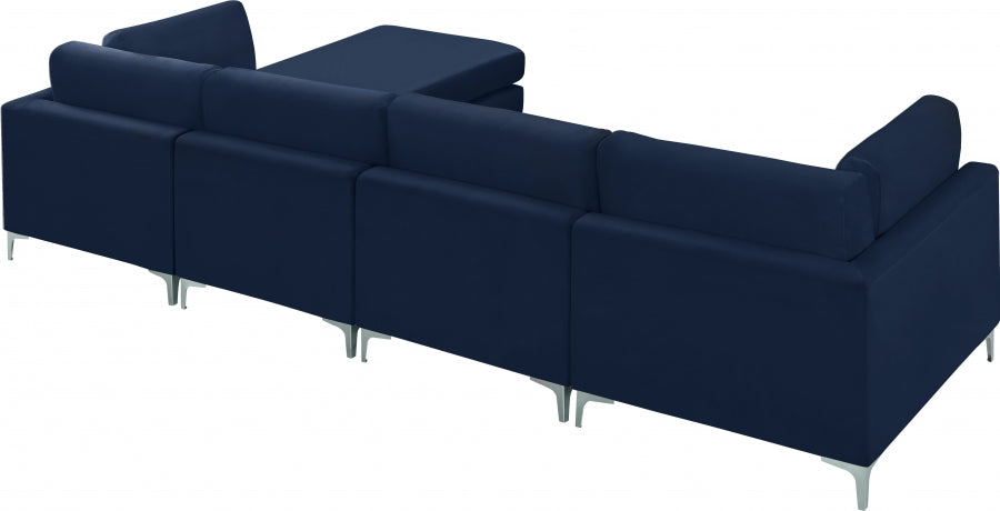 Sectionnel réversible modulaire en velours Julia