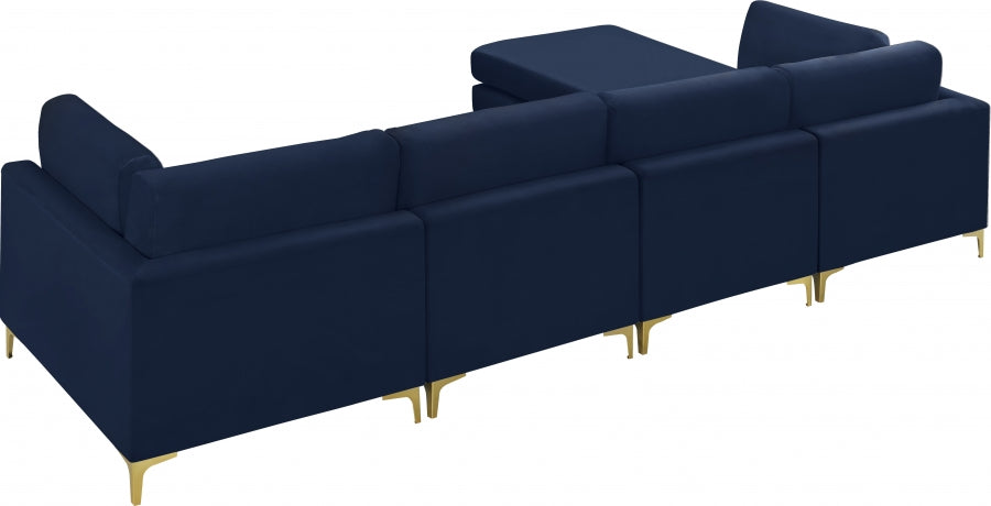 Sectionnel réversible modulaire en velours Julia