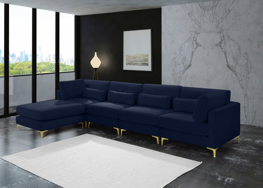 Sectionnel réversible modulaire en velours Julia