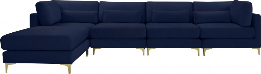 Sectionnel réversible modulaire en velours Julia
