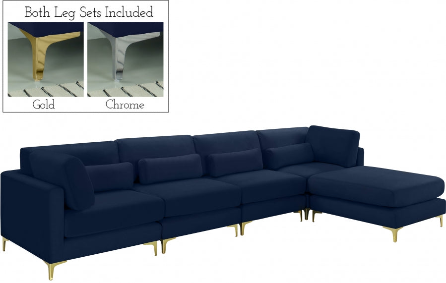 Sectionnel réversible modulaire en velours Julia
