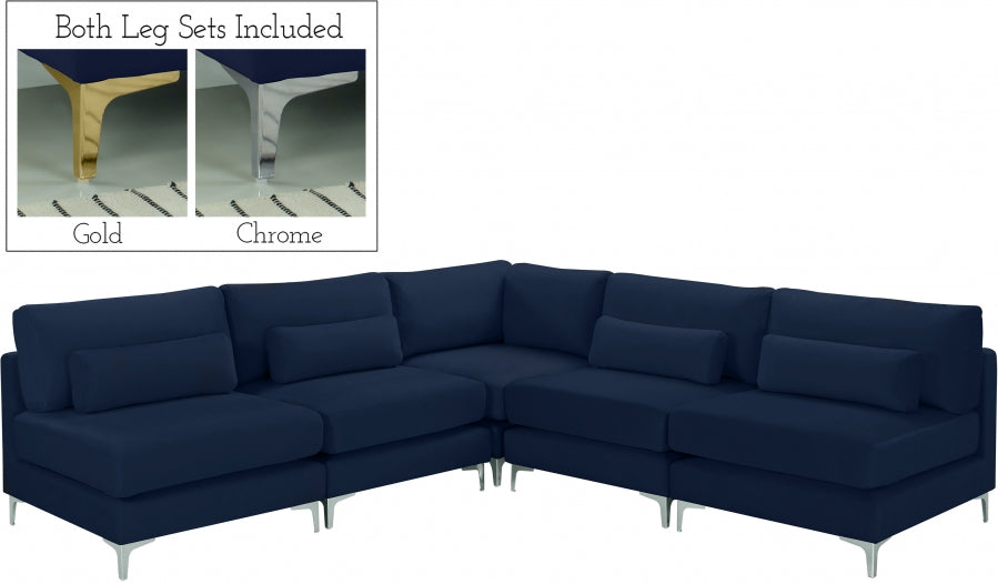 Sectionnel modulaire en velours Julia