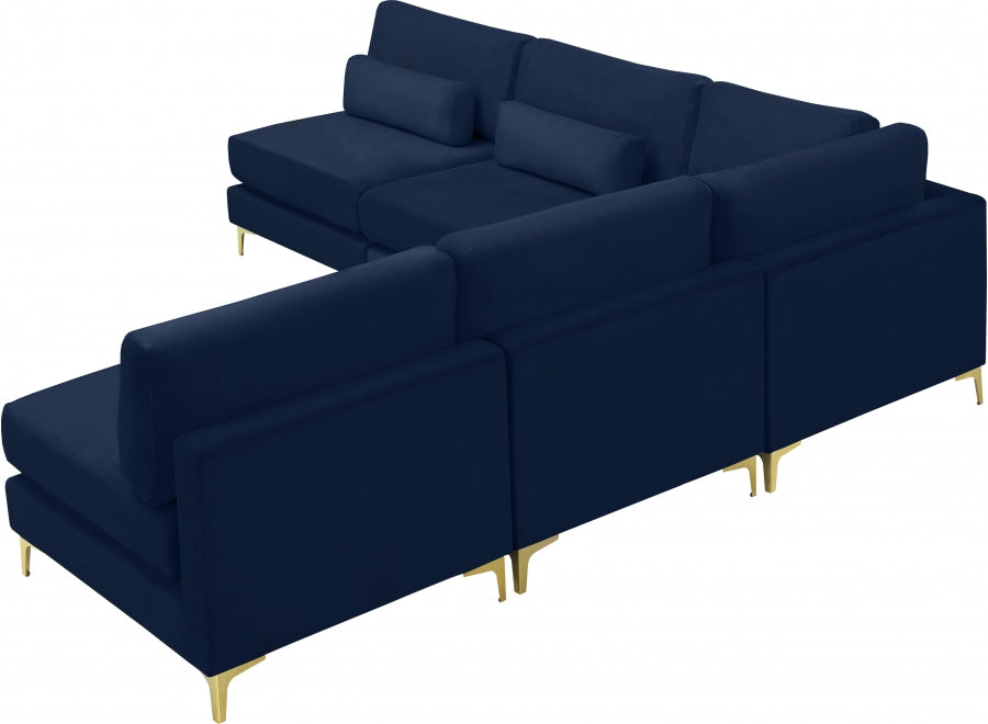 Sectionnel modulaire en velours Julia