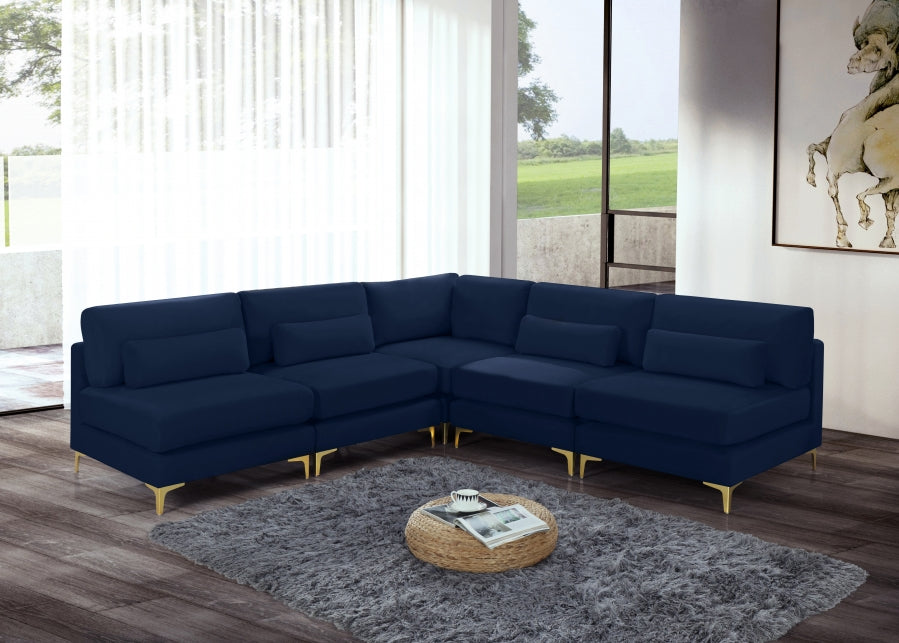 Sectionnel modulaire en velours Julia