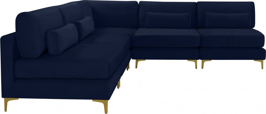 Sectionnel modulaire en velours Julia