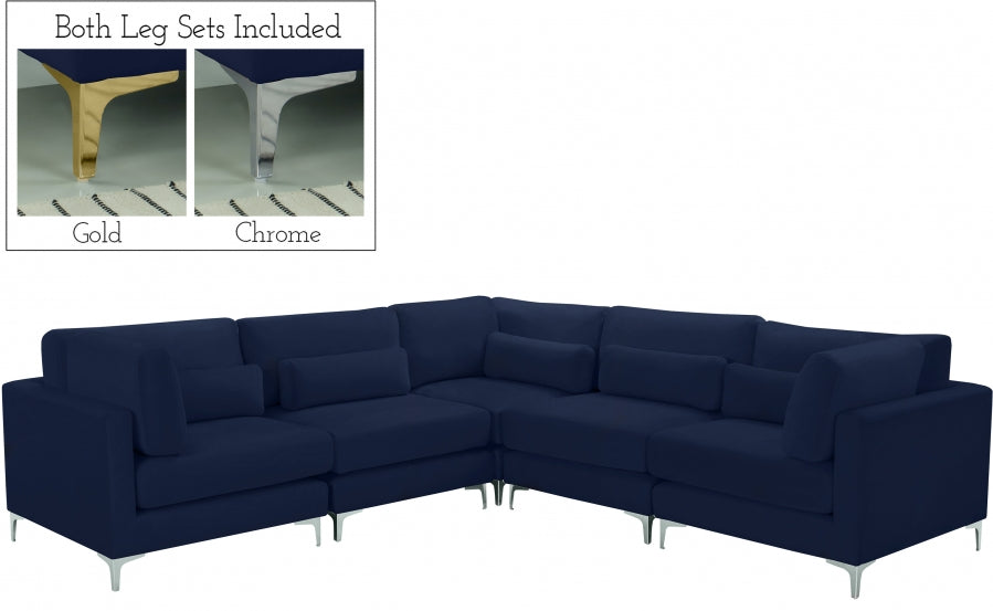 Sectionnel modulaire en velours Julia