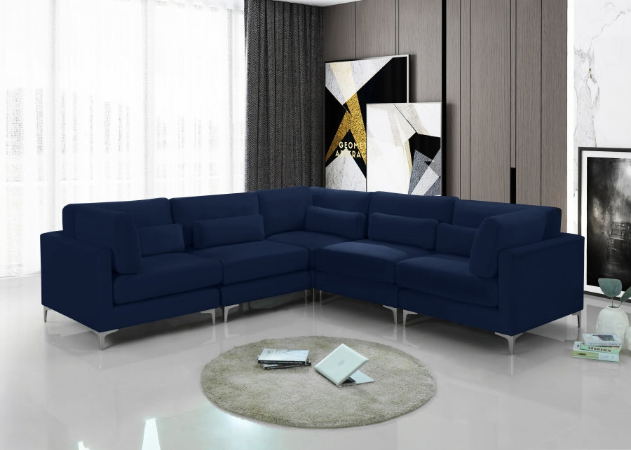 Sectionnel modulaire en velours Julia