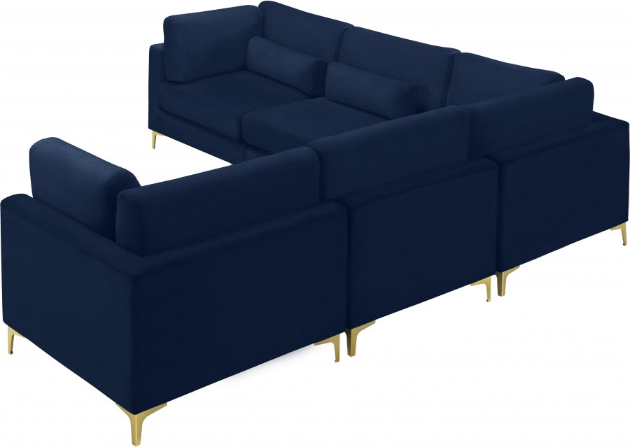 Sectionnel modulaire en velours Julia