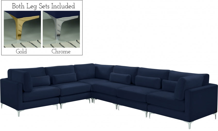 Sectionnel modulaire en velours Julia
