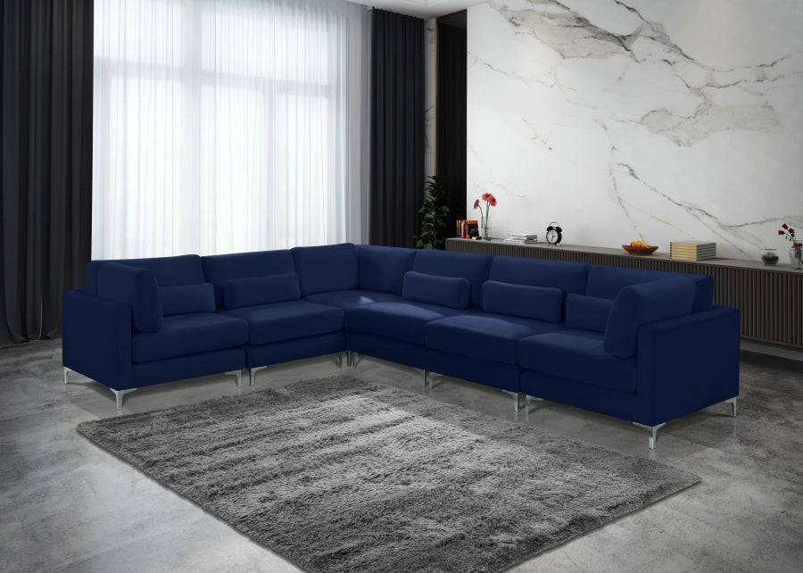 Sectionnel modulaire en velours Julia