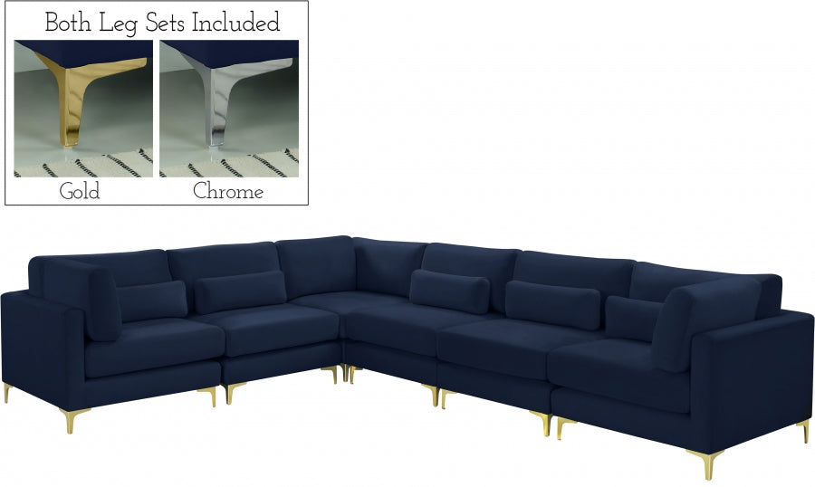 Sectionnel modulaire en velours Julia