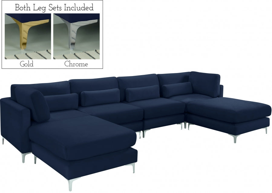 Sectionnel réversible modulaire en velours Julia