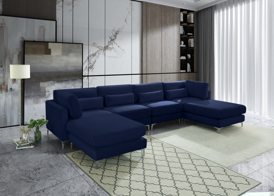 Sectionnel réversible modulaire en velours Julia