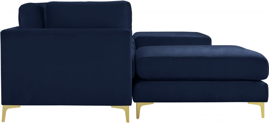 Sectionnel réversible modulaire en velours Julia