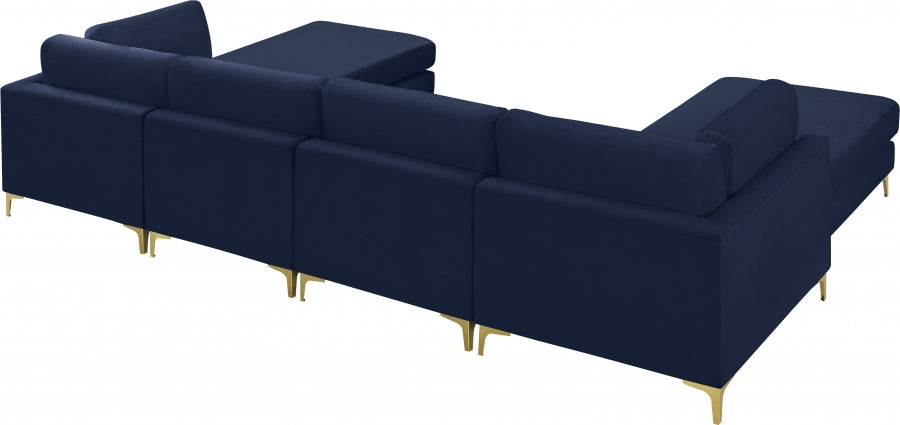 Sectionnel réversible modulaire en velours Julia