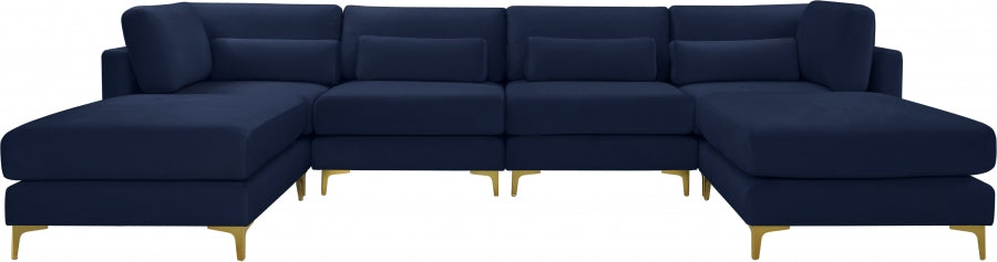 Sectionnel réversible modulaire en velours Julia