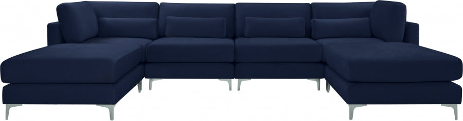 Sectionnel réversible modulaire en velours Julia