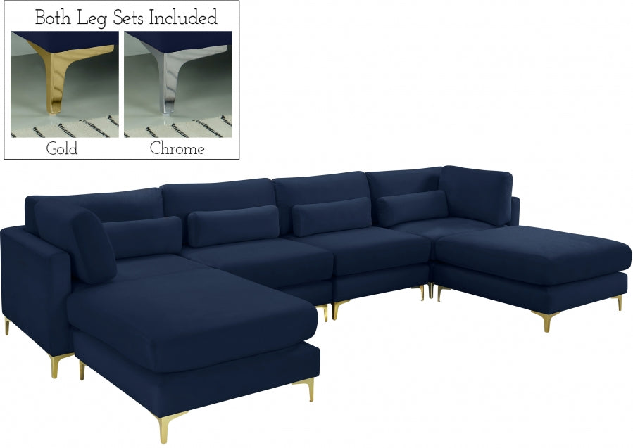 Sectionnel réversible modulaire en velours Julia
