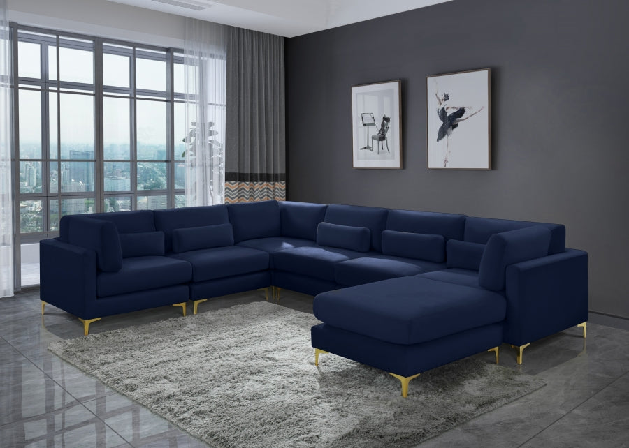 Sectionnel réversible modulaire en velours Julia