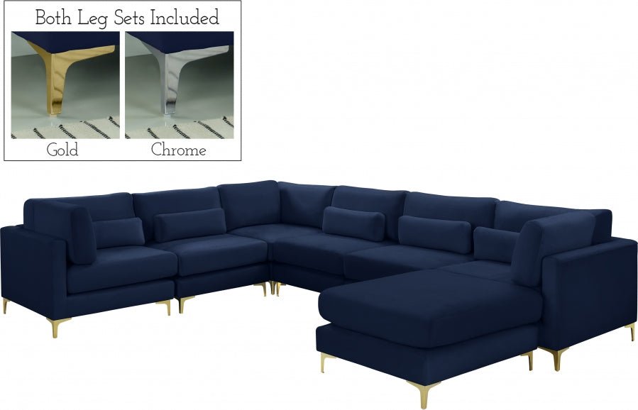 Sectionnel réversible modulaire en velours Julia